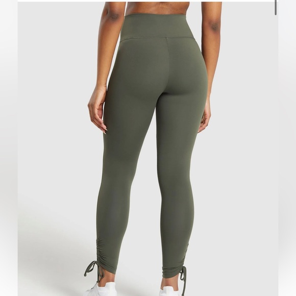 Gymshark Olive Green Ribbon Ankle Leggings - Picture 9 of 10